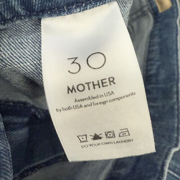 Mother Denim The Tab Roller Skimp Jeans Women 30 Blue Wide Leg From Out Of Town - Picture 9 of 12